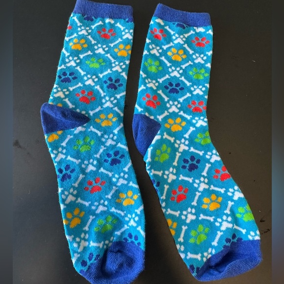 Y2K Colorful Paw Print Socks – Pet Lover Vibes - Picture 1 of 5
